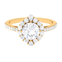1 Carat Round Cubic Zirconia Halo Engagement Ring