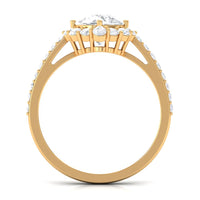 1 Carat Round Cubic Zirconia Halo Engagement Ring