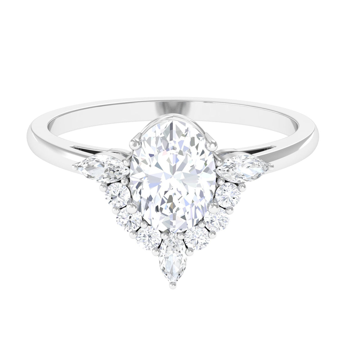 Oval 1 Carat Zircon engagement ring for women by Rosec Jewels, featuring a unique design and elegant craftsmanship.