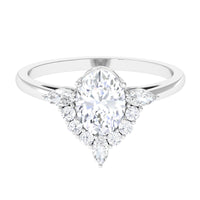 Oval 1 Carat Zircon engagement ring for women by Rosec Jewels, featuring a unique design and elegant craftsmanship.