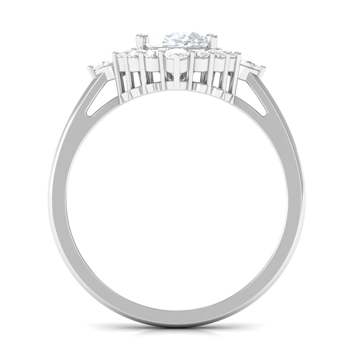 Oval 1 Carat Zircon engagement ring for women by Rosec Jewels, featuring a sparkling central stone and elegant band design.