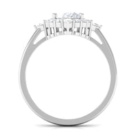 Oval 1 Carat Zircon engagement ring for women by Rosec Jewels, featuring a sparkling central stone and elegant band design.
