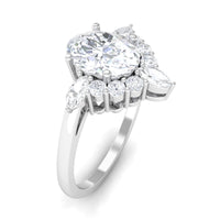 Oval 1 Carat Zircon engagement ring for women by Rosec Jewels, featuring a sparkling central stone and elegant band.