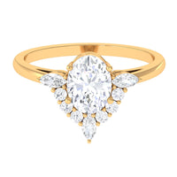Oval zircon engagement ring for women featuring a 1-carat stone set in a rose gold band, from Rosec Jewels.