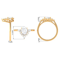 Oval 1 Carat Zircon engagement ring for women by Rosec Jewels, featuring a unique design with a sparkling central stone.