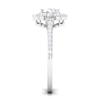 1.9 Carat Round Cubic Zirconia Halo Engagement Ring