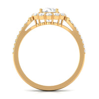 1.9 Carat Round Cubic Zirconia Halo Engagement Ring