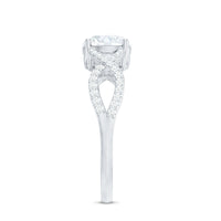 Rosec Jewels 2 Carat round cut zircon solitaire crossover engagement ring with sleek band and sparkling center stone.