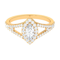 1.75 CT Split Shank Marquise Cut Zircon Engagement Ring
