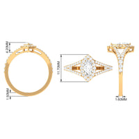 1.75 CT Split Shank Marquise Cut Zircon Engagement Ring