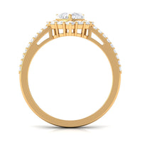 2 CT Zircon Heart Engagement Ring with Halo and Side Stones