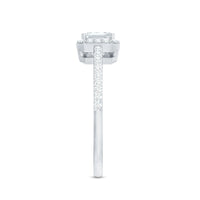 Rosec Jewels 1.7 Carat cubic zirconia emerald cut east-west engagement ring with silver band, showcasing a sparkling central stone.