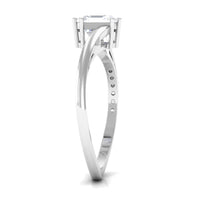 Asscher cut 1.75 CT zircon solitaire engagement ring with bypass design by Rosec Jewels, showcasing the elegant ring setting.