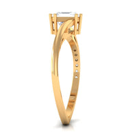 Asscher cut zircon solitaire bypass engagement ring by Rosec Jewels featuring 1.75 CT center stone and sleek bypass band design.