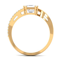 Asscher cut 1.75 CT zircon solitaire bypass engagement ring by Rosec Jewels, showcasing the elegant design and sparkling gemstone.