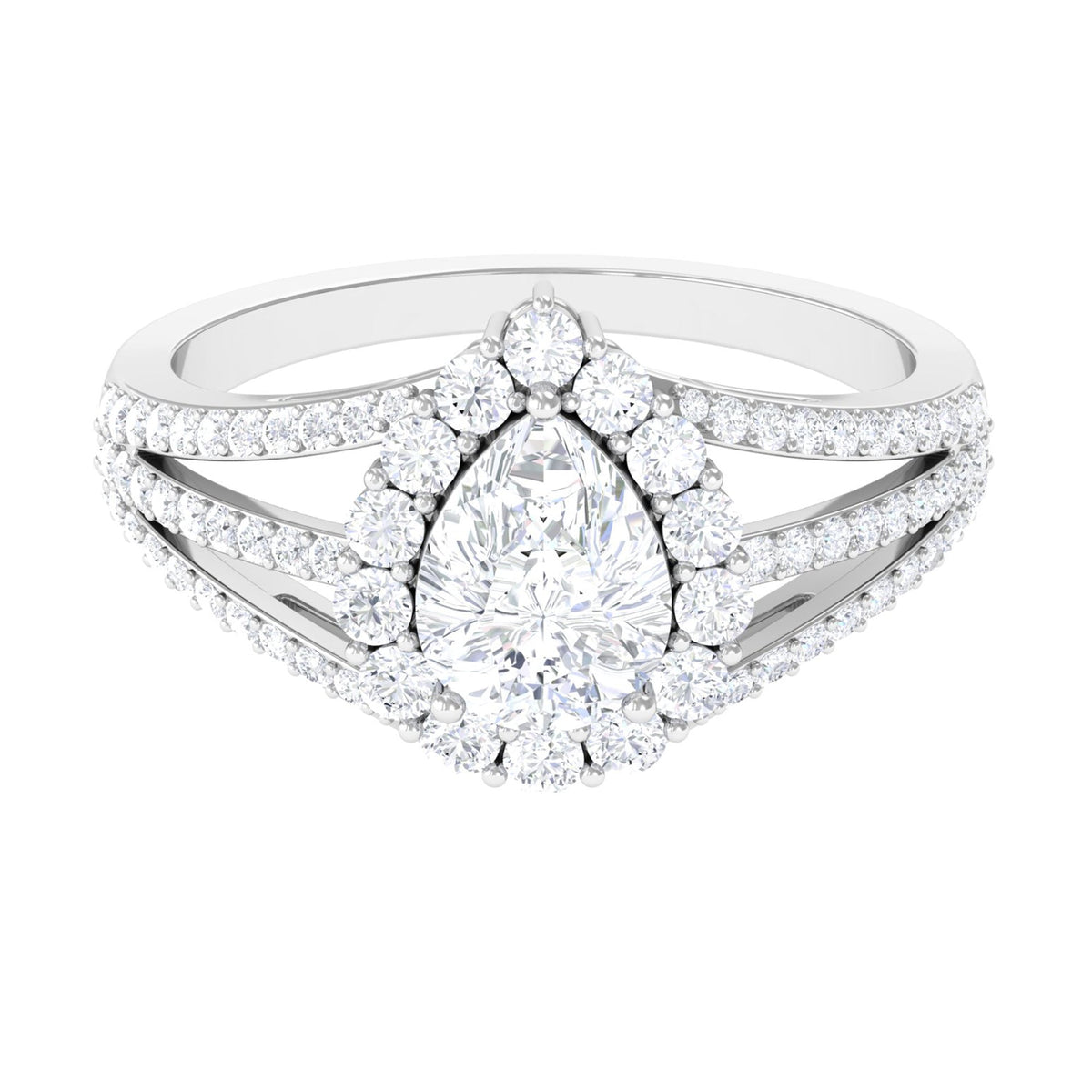 Pear Cut Zircon Statement Engagement Ring