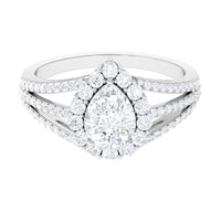 Pear Cut Zircon Statement Engagement Ring