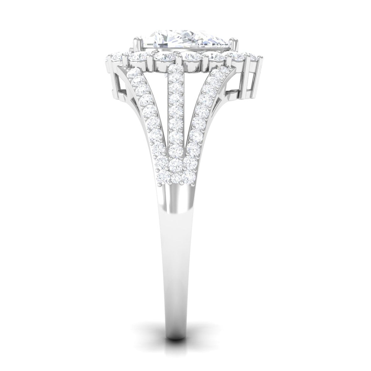 Pear Cut Zircon Statement Engagement Ring