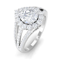 Pear Cut Zircon Statement Engagement Ring