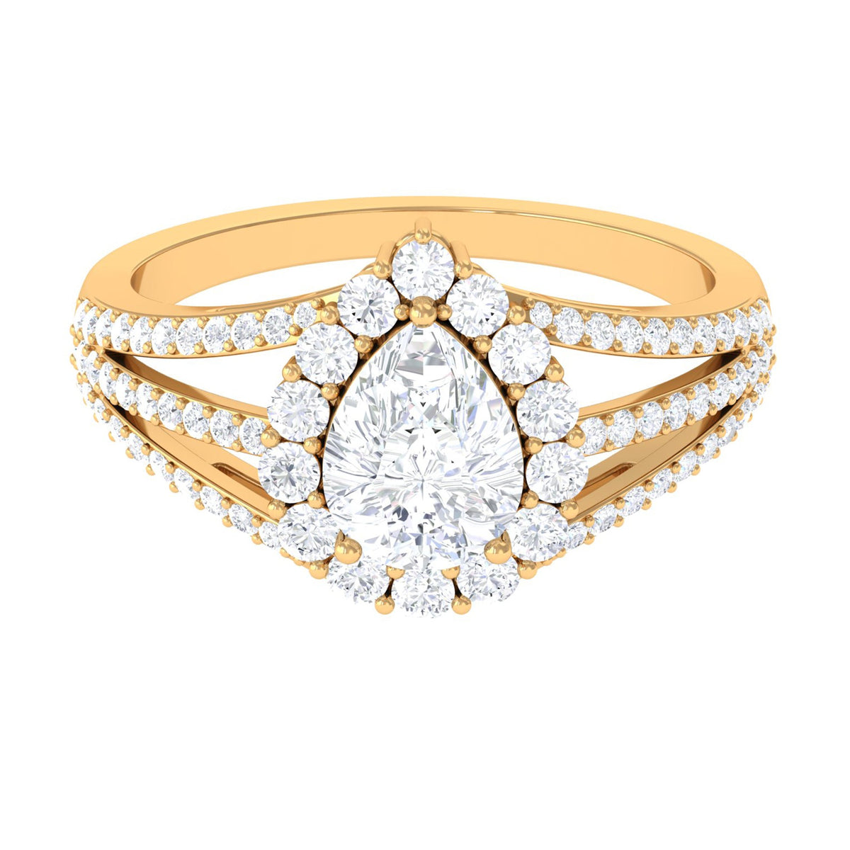 Pear Cut Zircon Statement Engagement Ring