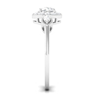 Classic Round Zircon Engagement Ring with Halo
