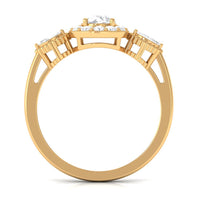 Classic Round Zircon Engagement Ring with Halo
