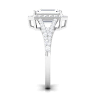Rosec Jewels 5 CT split shank octagon cut zircon engagement ring with sparkling central stone and intricate band design.
