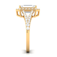 Rosec Jewels 5 CT split shank octagon cut zircon engagement ring with sparkling central gemstone and intricate band design.