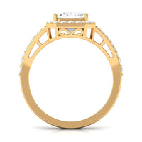 Rosec Jewels 5 CT split shank octagon cut zircon engagement ring with sparkling central stone and intricate band design.