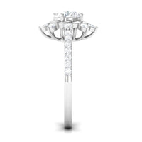 Round cubic zirconia designer engagement ring by Rosec Jewels featuring a sparkling central gemstone and elegant band design.