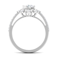 Round cubic zirconia designer engagement ring by Rosec Jewels featuring a sparkling central stone and elegant band design