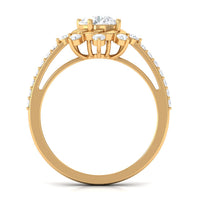 Round cubic zirconia engagement ring by Rosec Jewels featuring a sleek design and sparkling stones, perfect for special occasions.