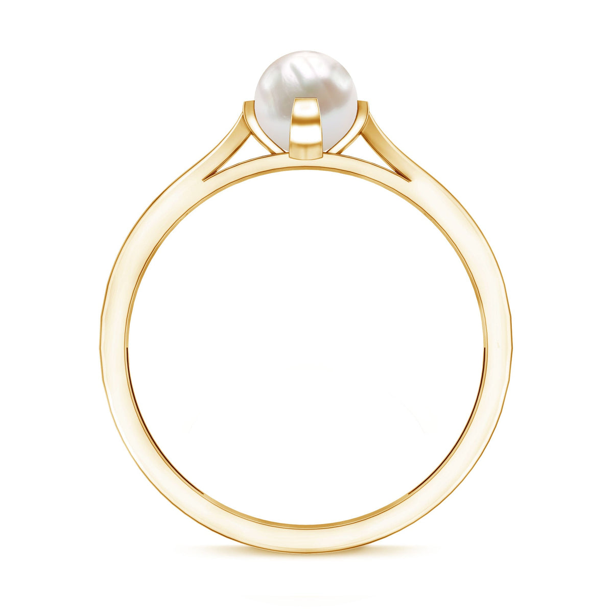 Cultured 2 Carat Freshwater Pearl Solitaire Promise Ring with Diamond