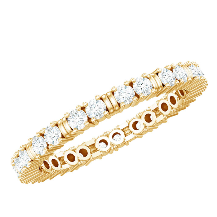 Certified moissanite stackable eternity ring for women featuring sparkling stones, designed by Rosec Jewels.