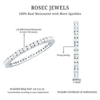 Minimalist Stackable Eternity Ring with Moissanite