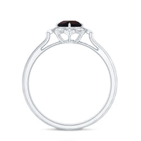 Vintage Inspired Black Opal and Diamond Engagement Ring
