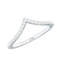 Moissanite Chevron Wedding Ring with Certificate