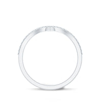 Moissanite Chevron Wedding Ring with Certificate