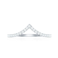 Moissanite Chevron Wedding Ring with Certificate