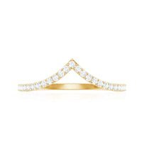 Moissanite Chevron Wedding Ring with Certificate