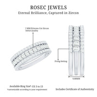 Certified Cubic Zirconia 3 Piece Stackable Ring Set