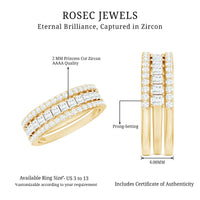 Certified Cubic Zirconia 3 Piece Stackable Ring Set