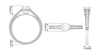 Natural Diamond Promise Ring with Hidden Heart