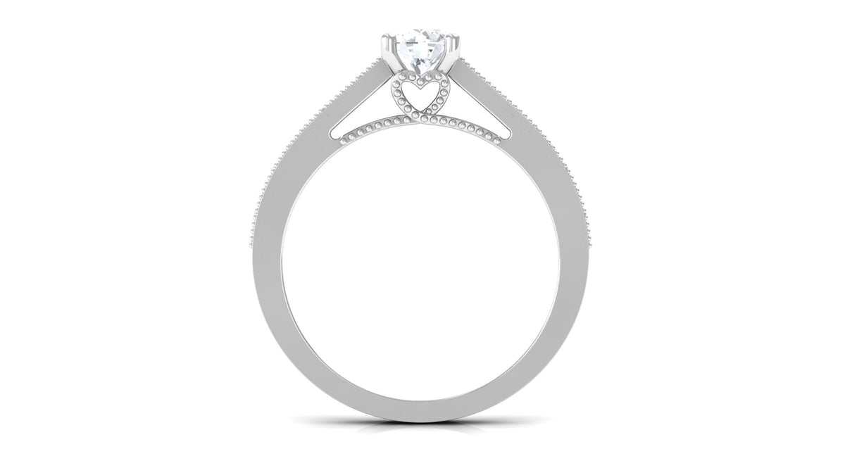 Natural Diamond Promise Ring with Hidden Heart