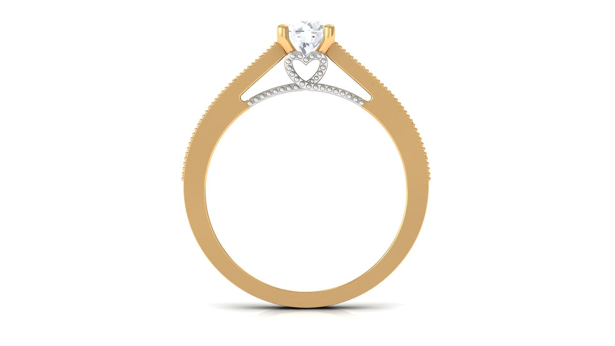 Natural Diamond Promise Ring with Hidden Heart