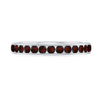 Certified Real Garnet Half Eternity Ring in Channel Setting