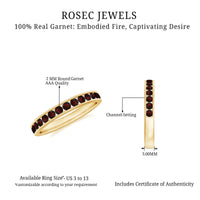 Certified Real Garnet Half Eternity Ring in Channel Setting