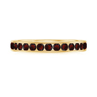 Certified Real Garnet Half Eternity Ring in Channel Setting