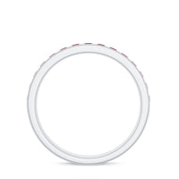 Natural Ruby Half Eternity Anniversary Ring in Channel Set