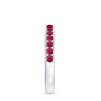 Natural Ruby Half Eternity Anniversary Ring in Channel Set